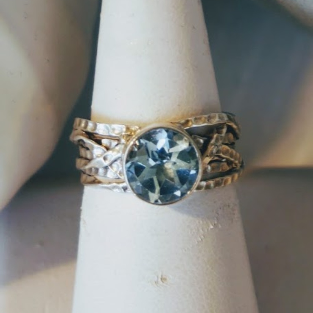 Blue Topaz and Silver Ring